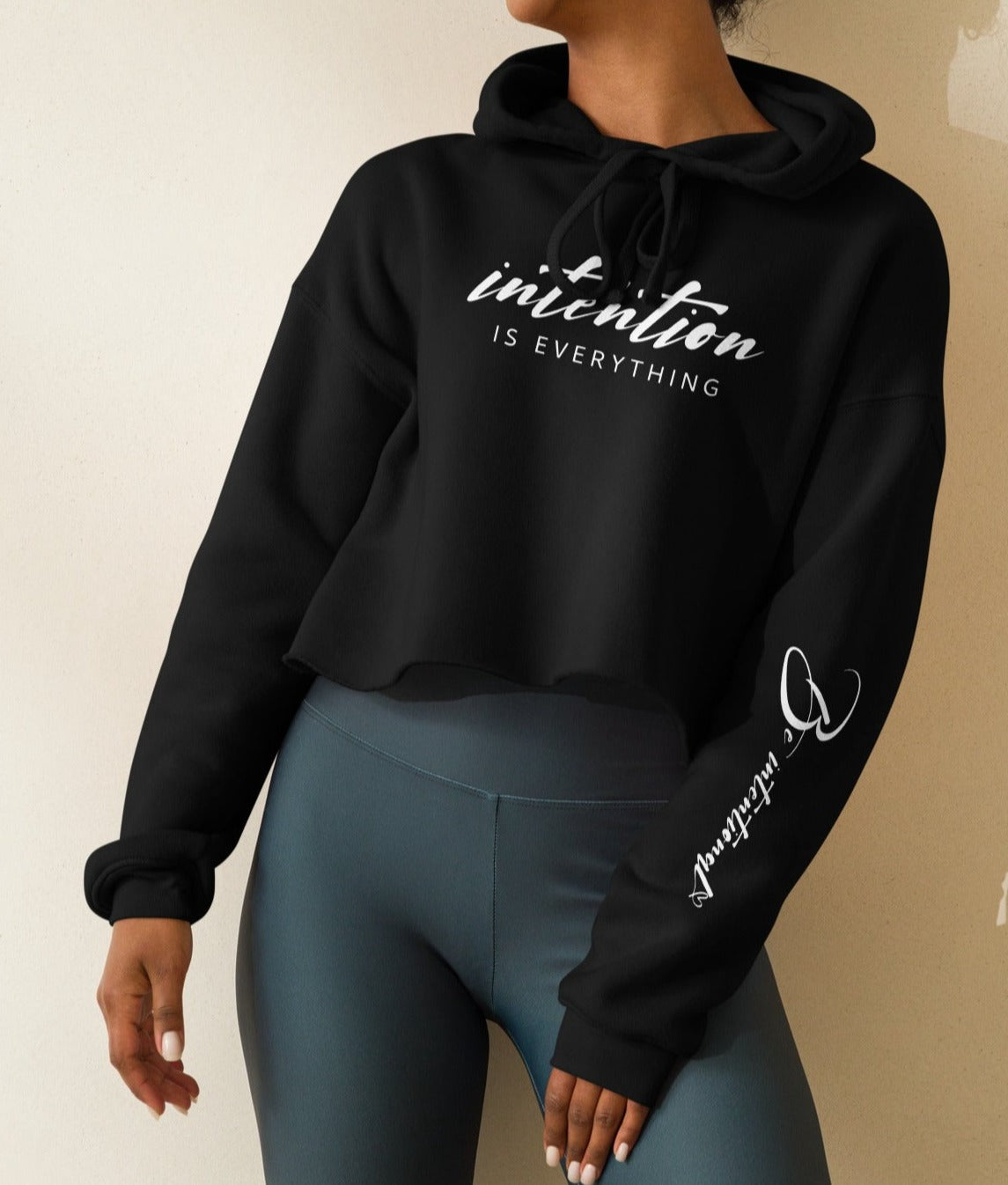 Bosse Black Be Intentional Crop Hoodie