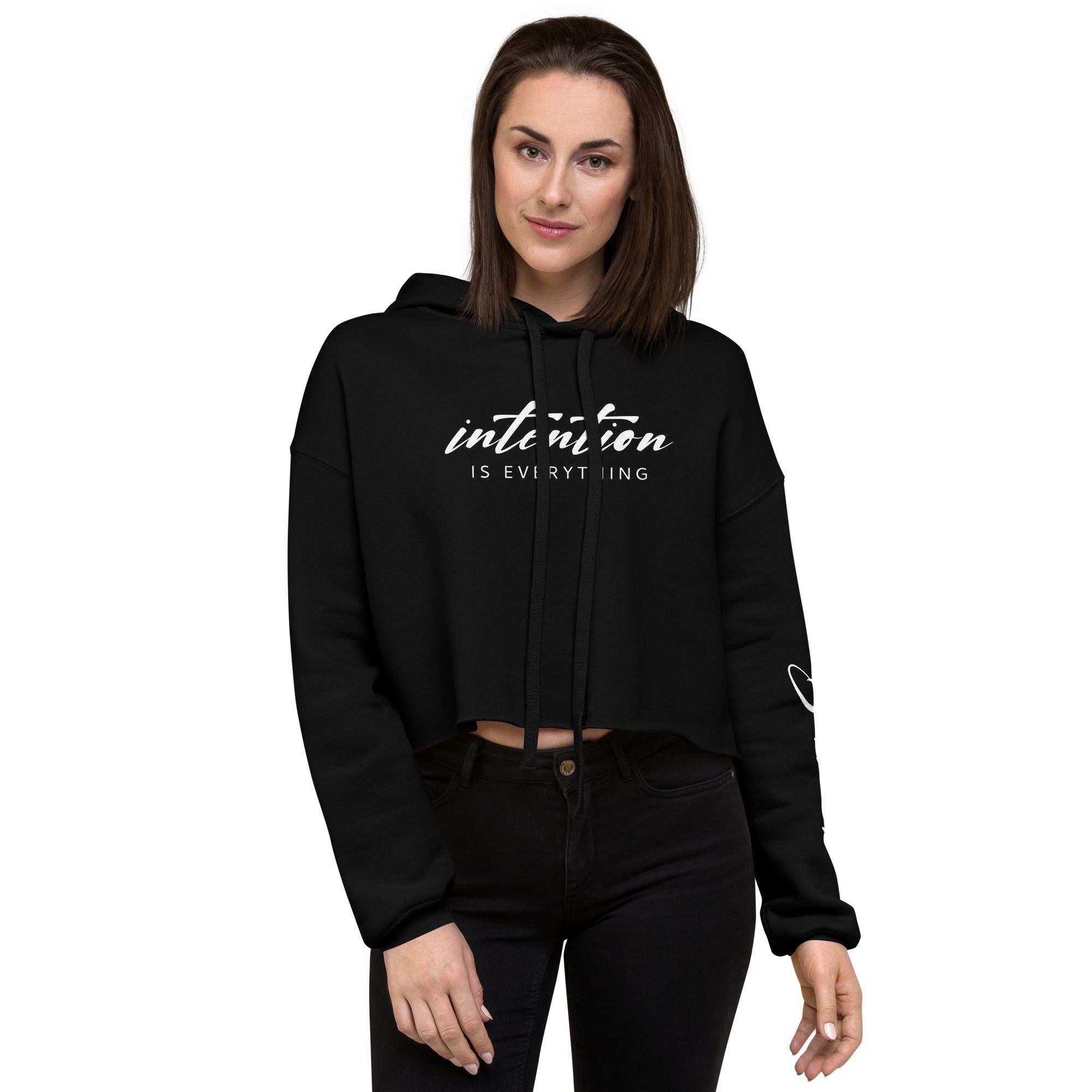 Bosse Black Be Intentional Crop Hoodie