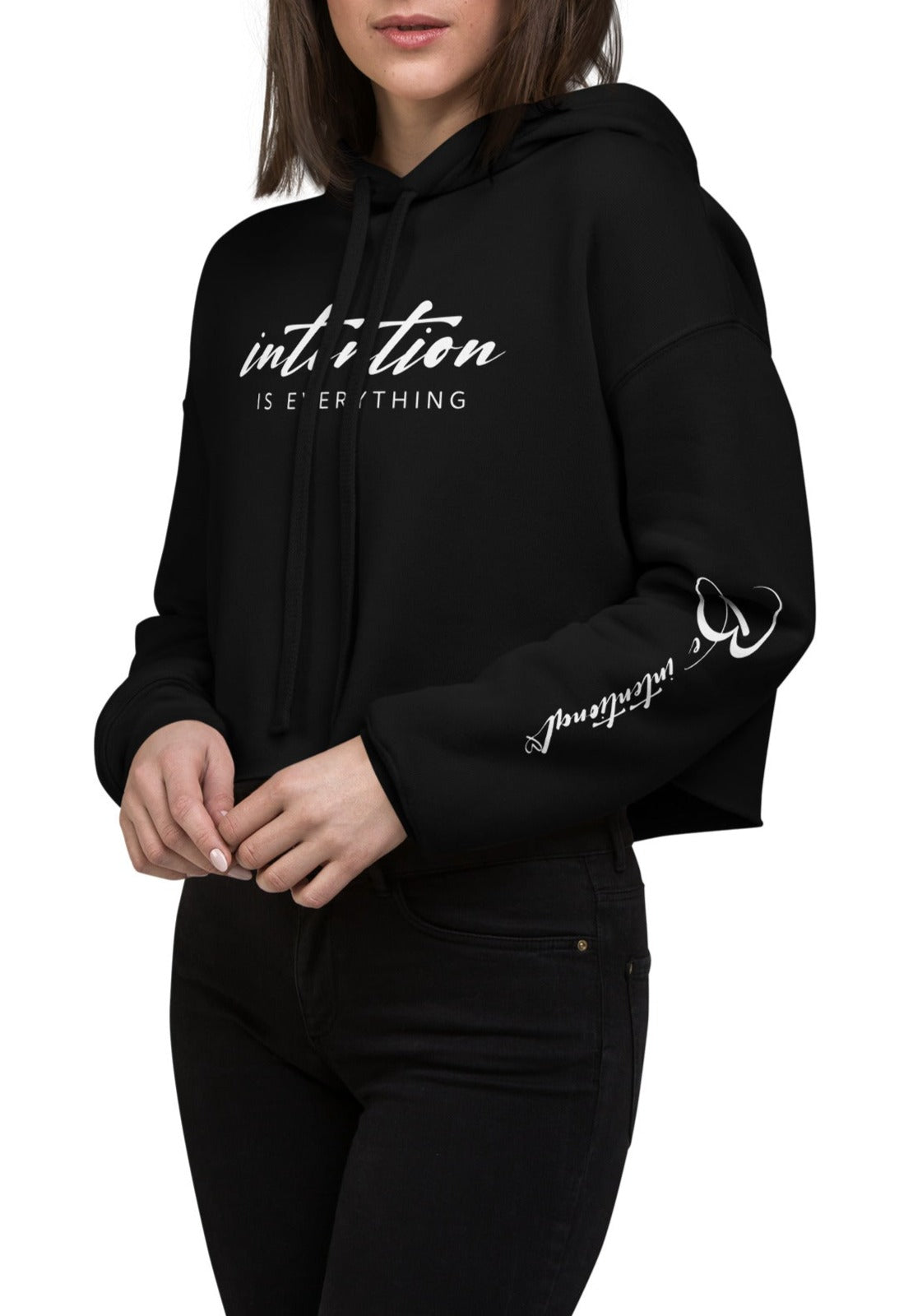 Bosse Black Be Intentional Crop Hoodie