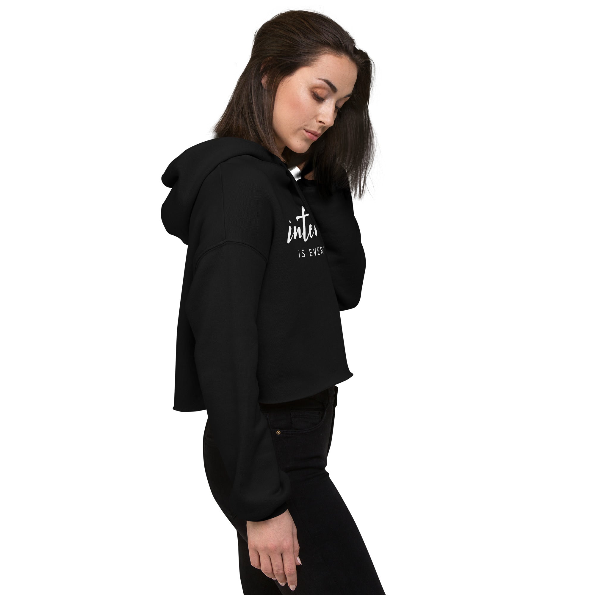 Bosse Black Be Intentional Crop Hoodie