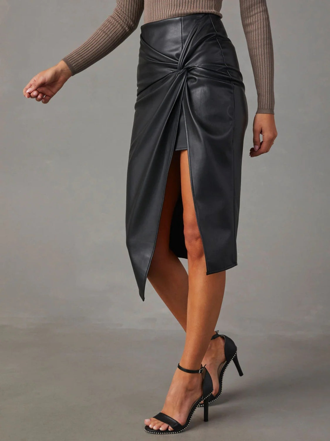 Twist Detail High Waist Skirt (2 Colors)