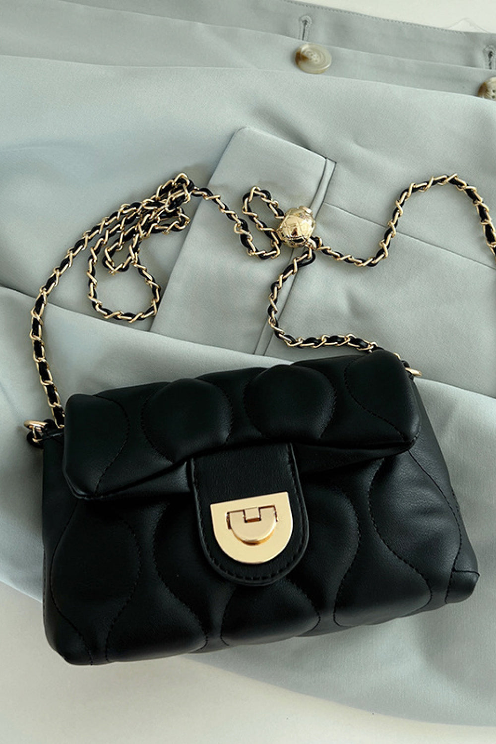 Salene PU Leather Adjustable Chain Crossbody Bag