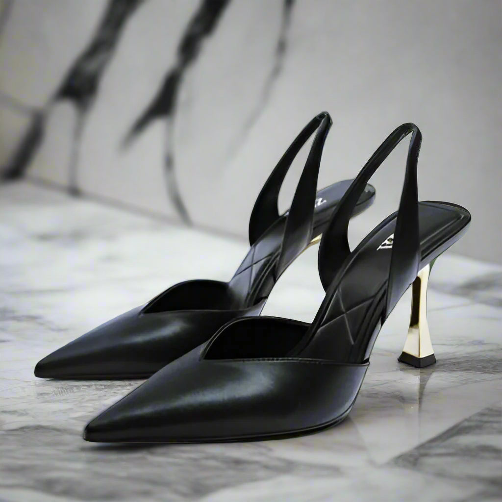Lori PU Leather Point Toe Stiletto Heel Pumps (2 Colors)