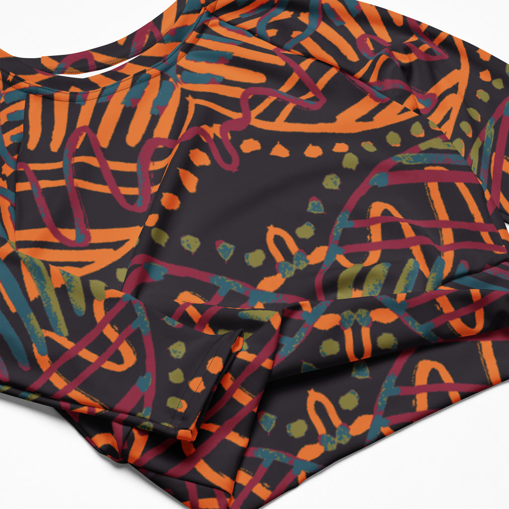 Bosse Abstract Athleisure Crop Top