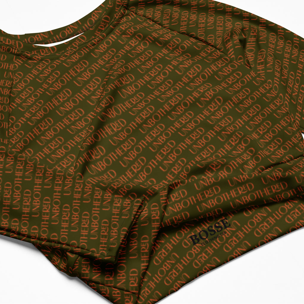 Bosse Unbothered Olive Long-sleeve Premium Crop Top