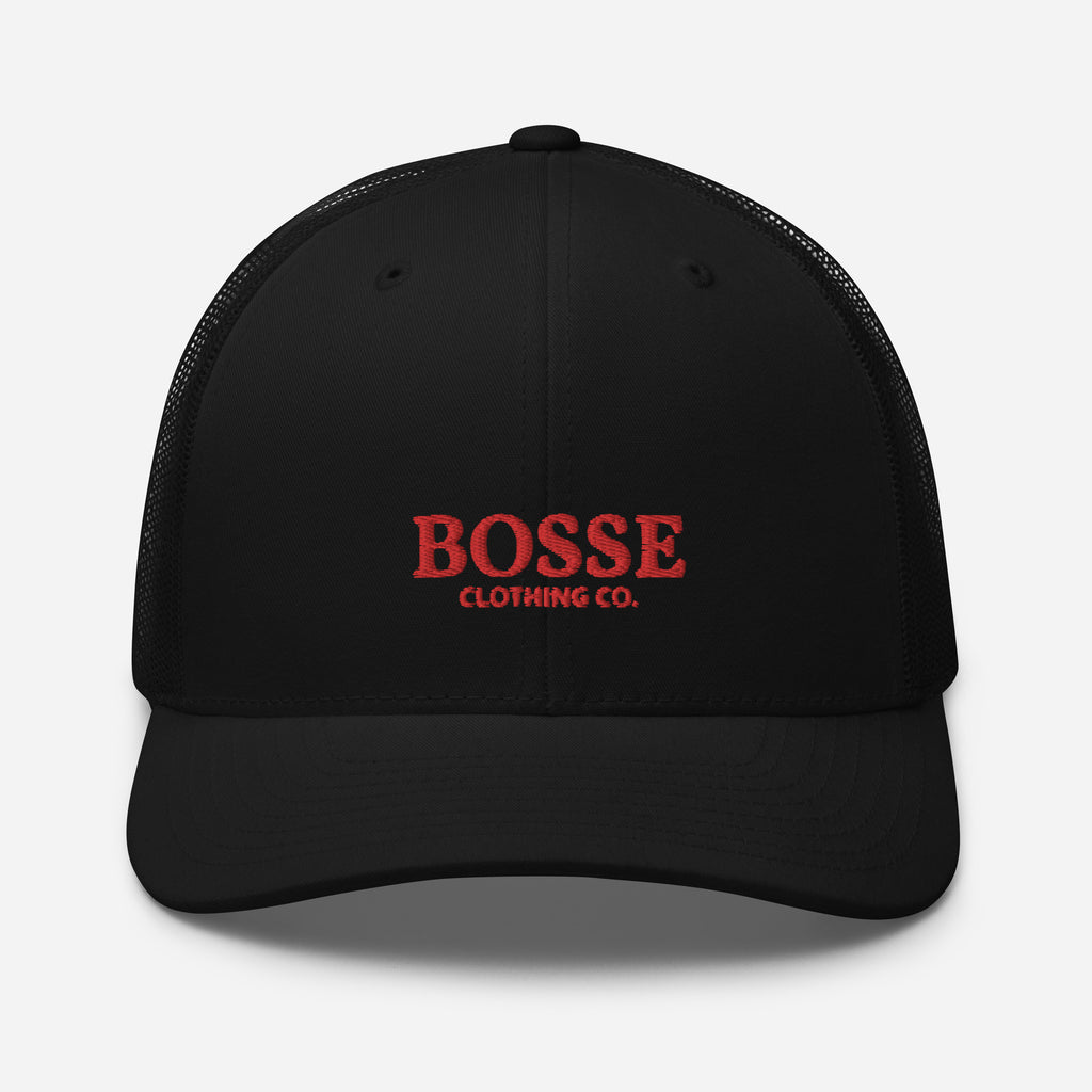 Bosse Black and Red Trucker Cap